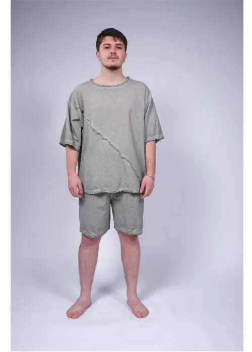 Linen Mens T-shirt Grey - WHT16