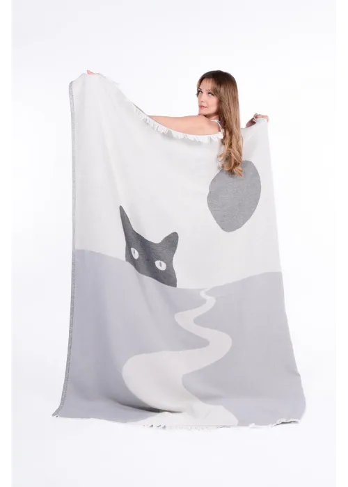 Luna Throw - Grey & Black
