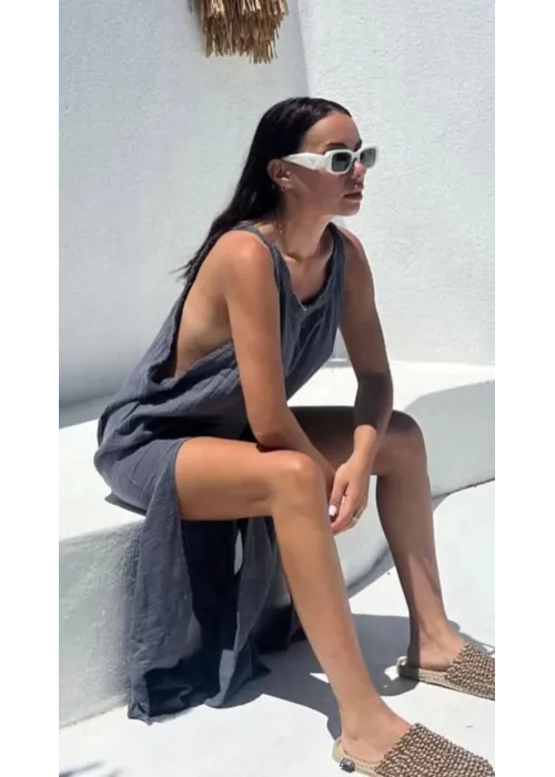 Mild Piece Crinkle Antracithe Dress