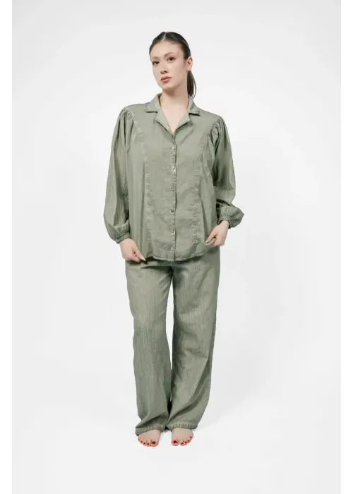 Ateiler Chaputs %100 Pamuk Müslin Mira Yeşil Gömlek One-Size