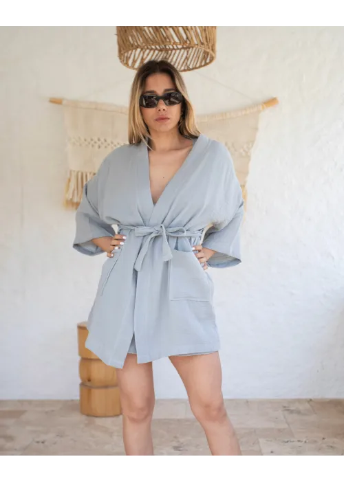 Muse Muslin Grey Kimono