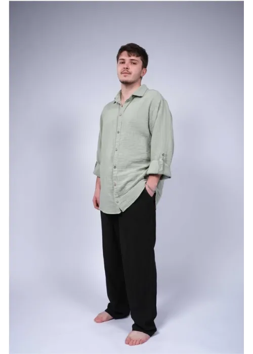 Ateiler Chaputs %100 Pamuk Müslin Orge Mint Gömlek One-Size