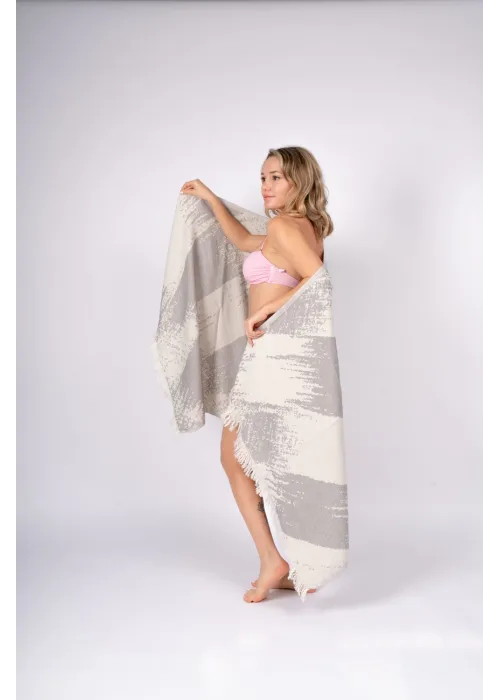 Perge Grey Peshtemal (Double Face)