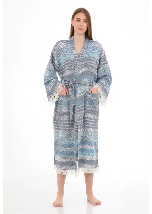Pica Blue & Grey Bathrobe
