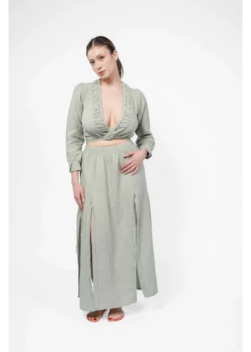 Ateiler Chaputs %100 Pamuk Müslin Stella Yeşil Etek One-Size