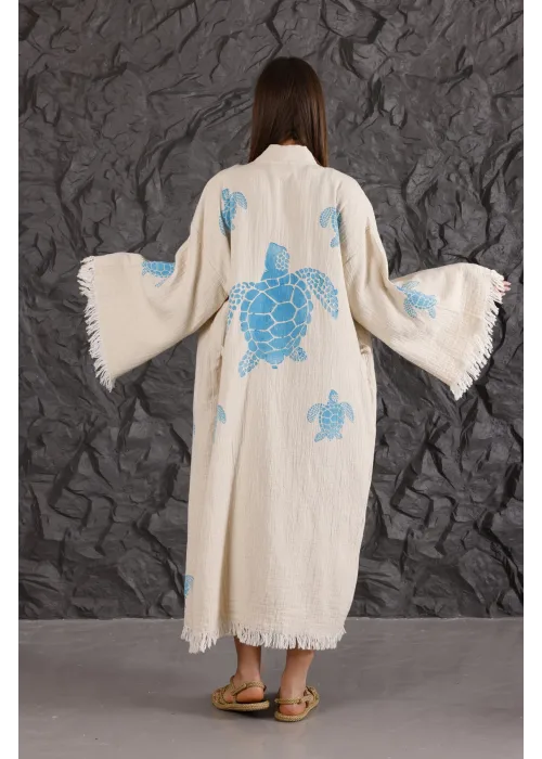 Turtle Wooden Printed Bathrobe