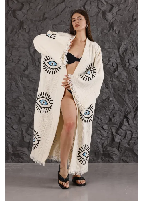 Eye Wooden Printed Bathrobe