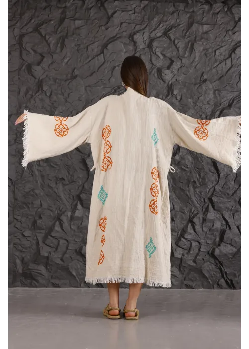 Kilim Leaf Wooden Printed Bathrobe