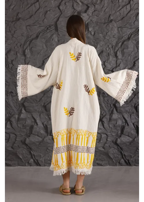 Leaf Tree Wooden Printed Bathrobe