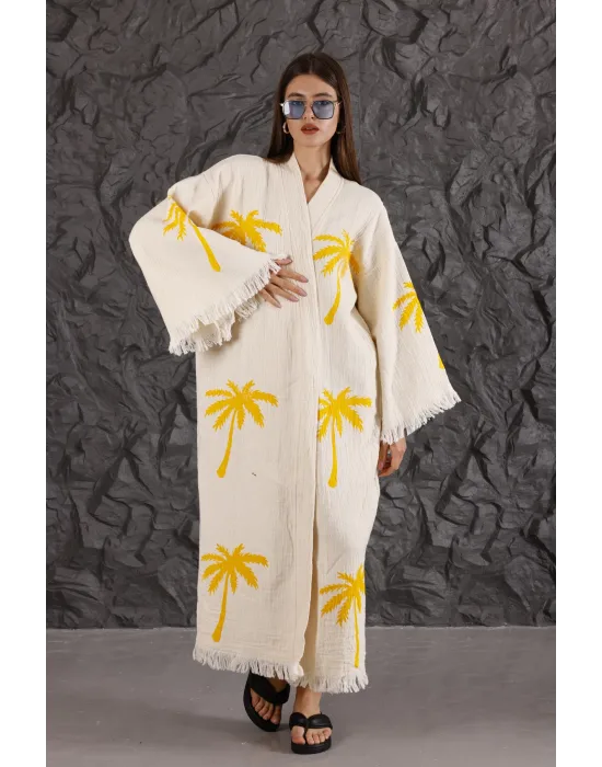 Palm Wooden Printed Kaftan