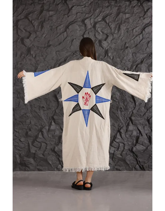 Ethnic Hand Wooden Printed Kaftan