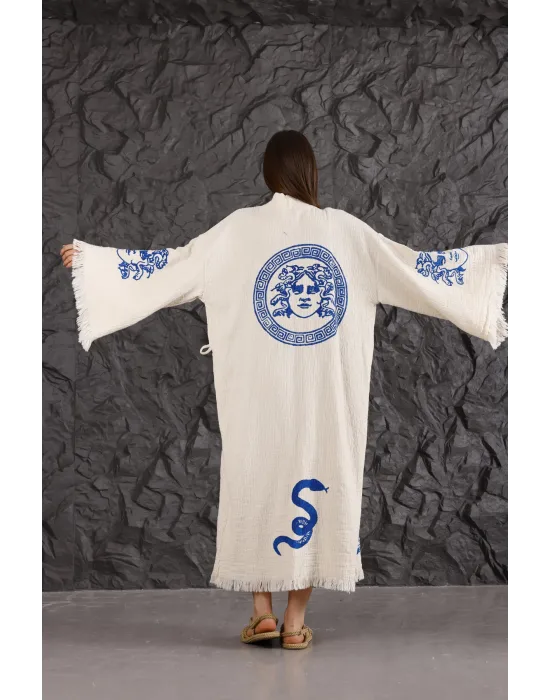 Medusa Wooden Printed Bathrobe