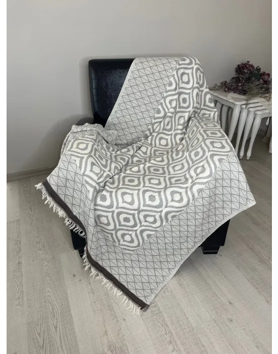 Drop Throw - Grey & Brown