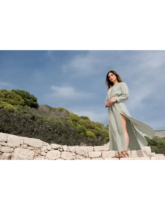 Ateiler Chaputs %100 Pamuk Müslin Mera Yeşil Bluz One-Size