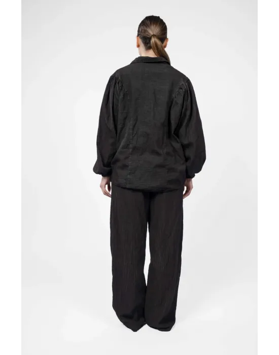 Ateiler Chaputs %100 Pamuk Müslin Mira Siyah Gömlek One-Size