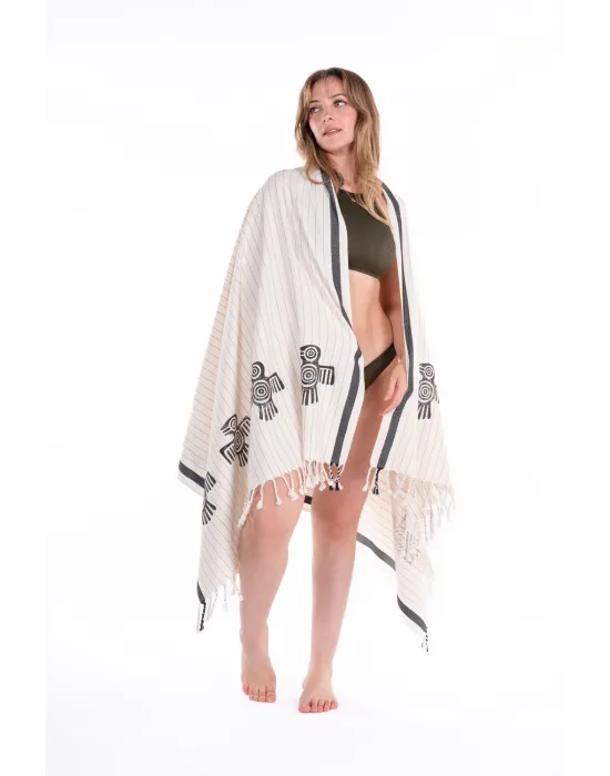 Tikal Wooden Printed Peshtemal