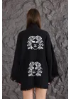 Medusa Wooden Printed Black Robe