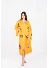 Tiger Wooden Printed Yellow Kaftan