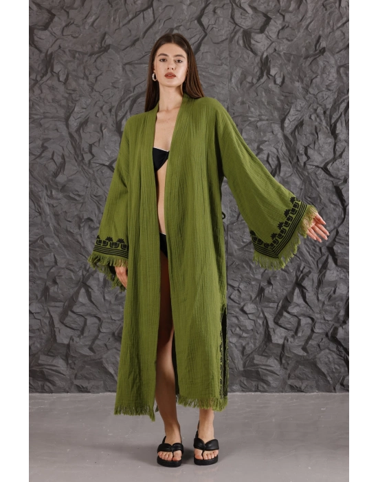 Harmakis Wooden Printed Bathrobe