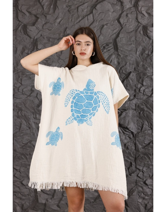 Turtle Wooden Printed Poncho