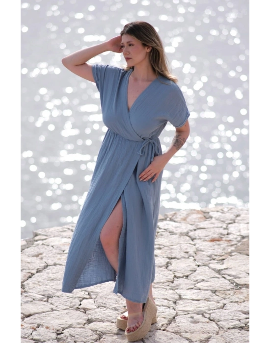 Anvelop Blue Muslin Dress