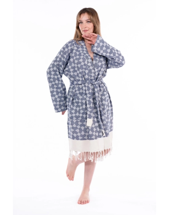 Aphrodithe Navy Blue Bathrobe