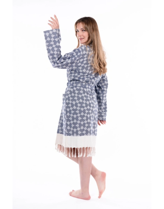 Aphrodithe Navy Blue Bathrobe