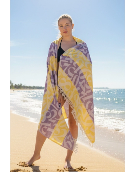 Apollonia Yellow & Purple Peshtemal (Sustainable Cotton)