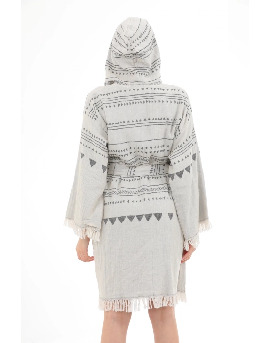 Aspendos Beige & Black Bathrobe