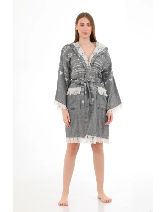 Aspendos Black Bathrobe