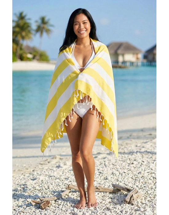 Capadocia Sarı & Beyaz Peshtemal