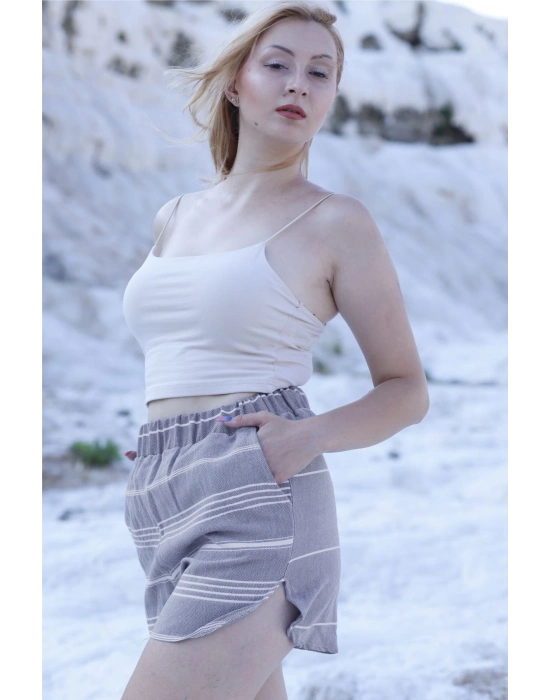 Didyma Anthracite Plaj Şortları