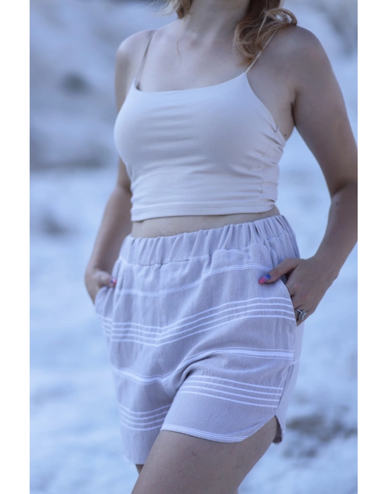 Didyma Beige Plaj Şort