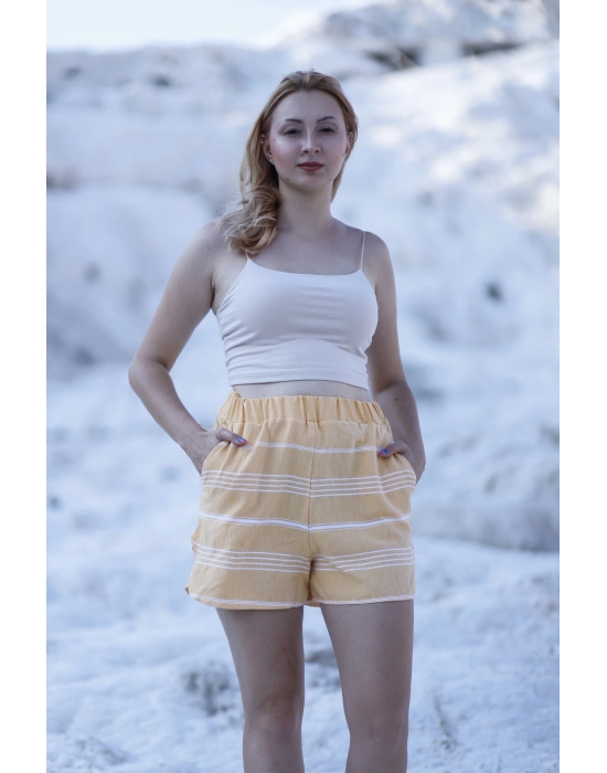 Didyma Sarı Plaj Şortu