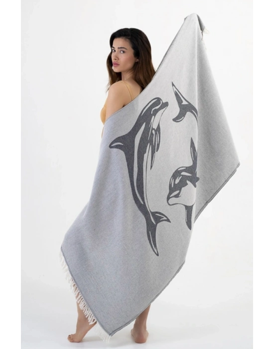 Dolphin Black Peshtemal (Sürdürülebilir Pamuk)