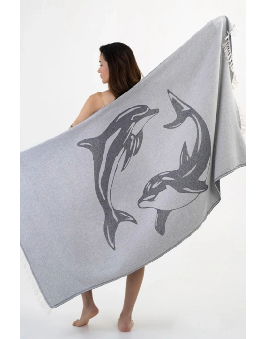 Dolphin Black Peshtemal (Sürdürülebilir Pamuk)