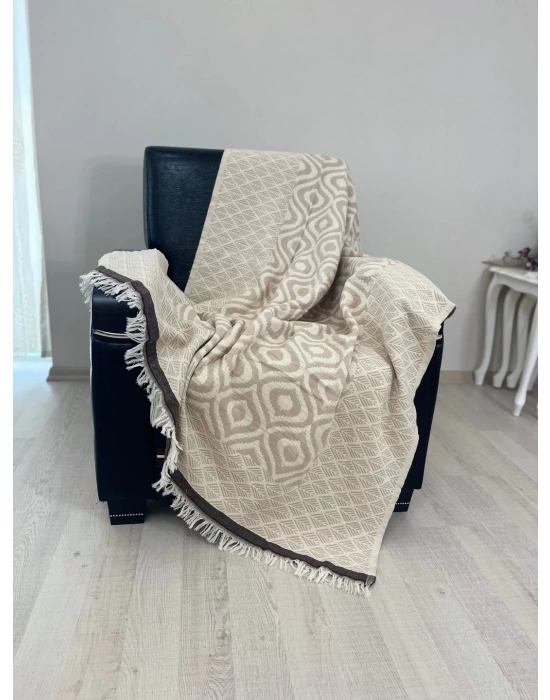 Drop Throw - Beige & Brown