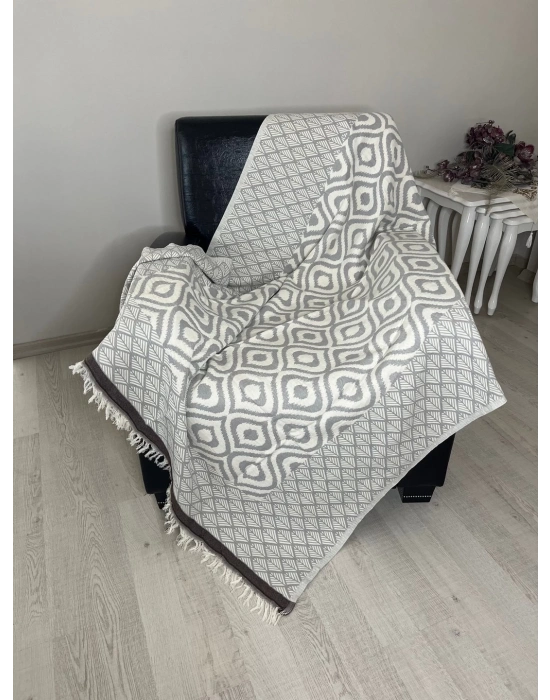 Drop Throw - Grey & Brown