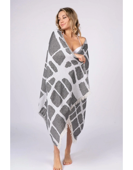 Fortuna Siyah Peshtemal (Çift Yüzlü)