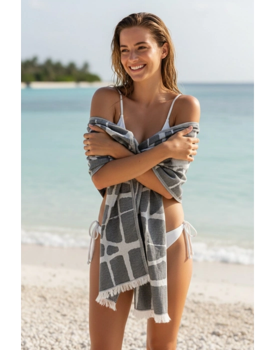 Fortuna Siyah Peshtemal (Çift Yüzlü)