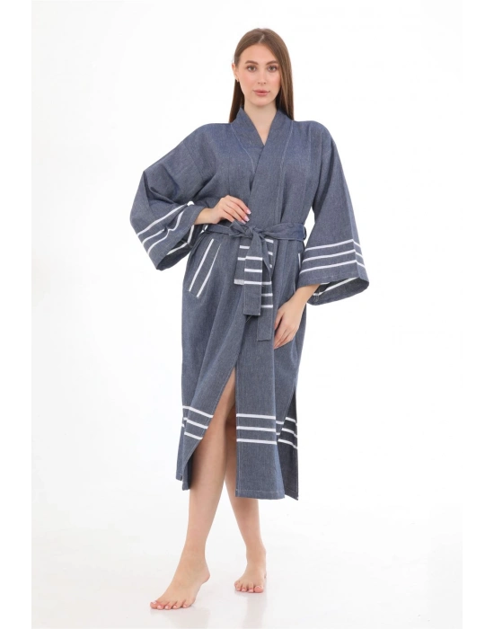 Glay Navy Blue Bathrobe