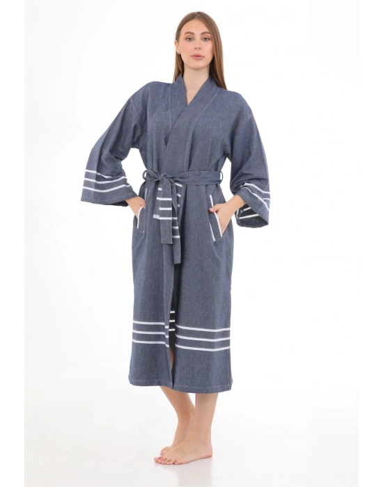 Glay Navy Blue Bathrobe