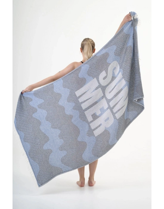 Halikarnassos Navy Blue & Light Blue Peshtemal