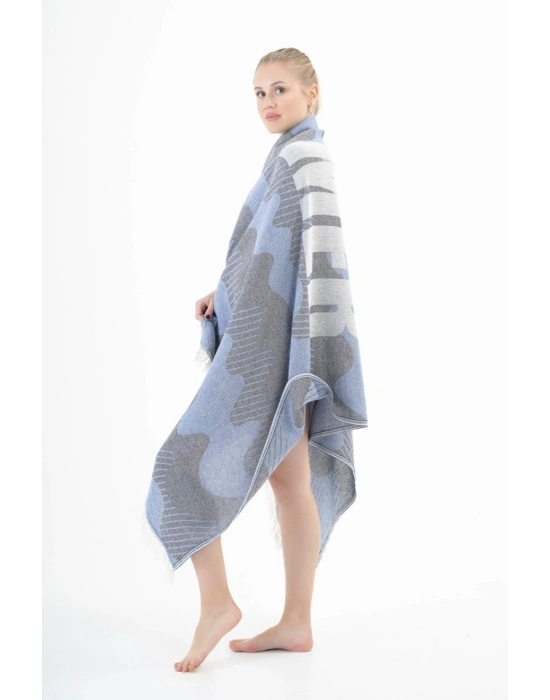 Halikarnassos Navy Blue & Light Blue Peshtemal