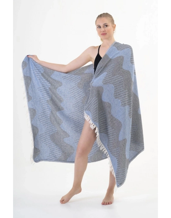 Halikarnassos Navy Blue & Light Blue Peshtemal