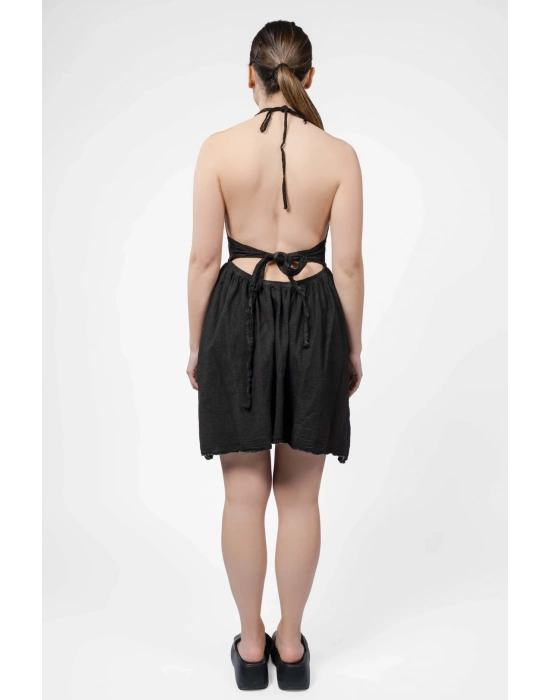 Hera Black Linen Dress