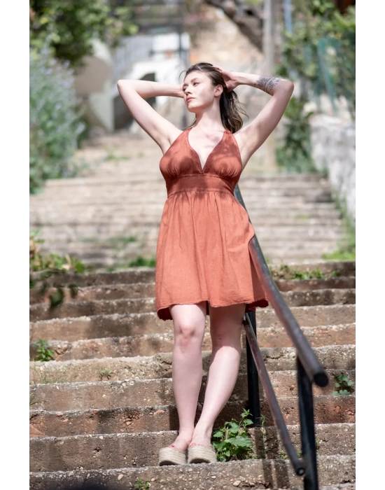 Hera Terra Linen Dress