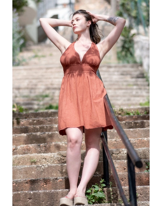 Hera Terra Linen Dress