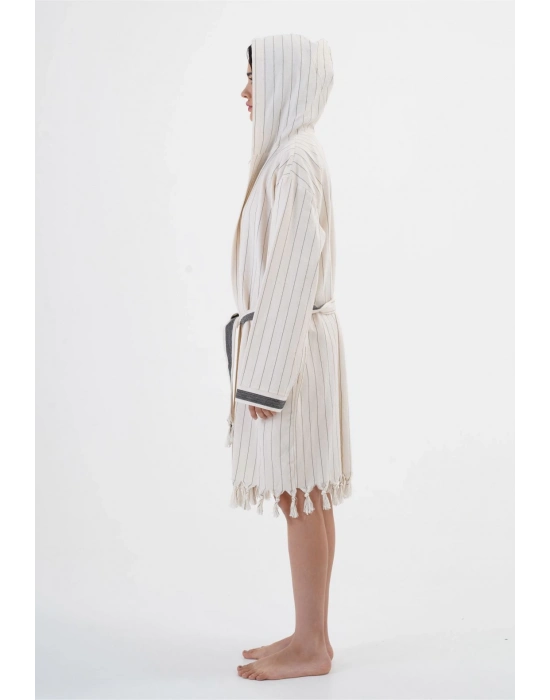 Hieron Bej Kapüşonlu Bornoz