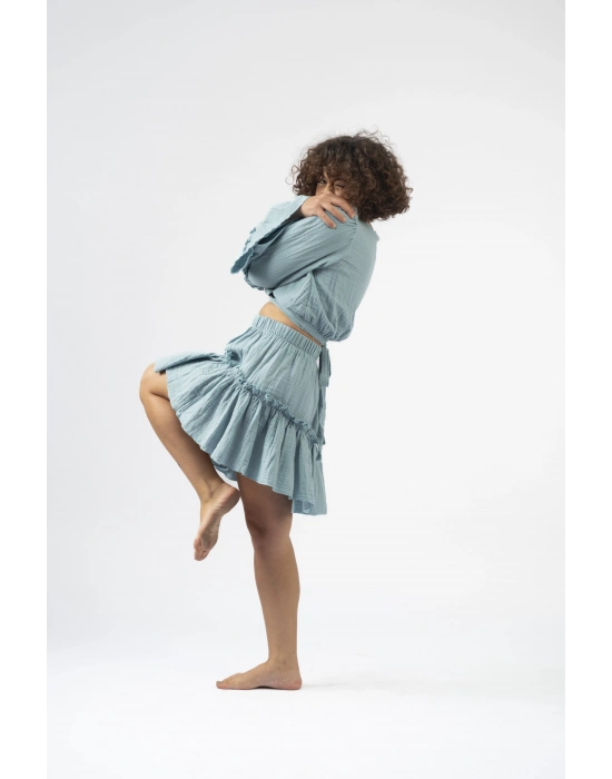 Ateiler Chaputs %100 Pamuk Müslin Ilayda Mavi Etek One-Size